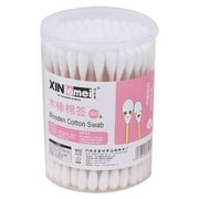 HJQEQVD Pointed Tip Cotton Swabs,200 count Cotton Buds,Double Precision Tips with Paper Stick for Personal Care and Makeup Set of 2